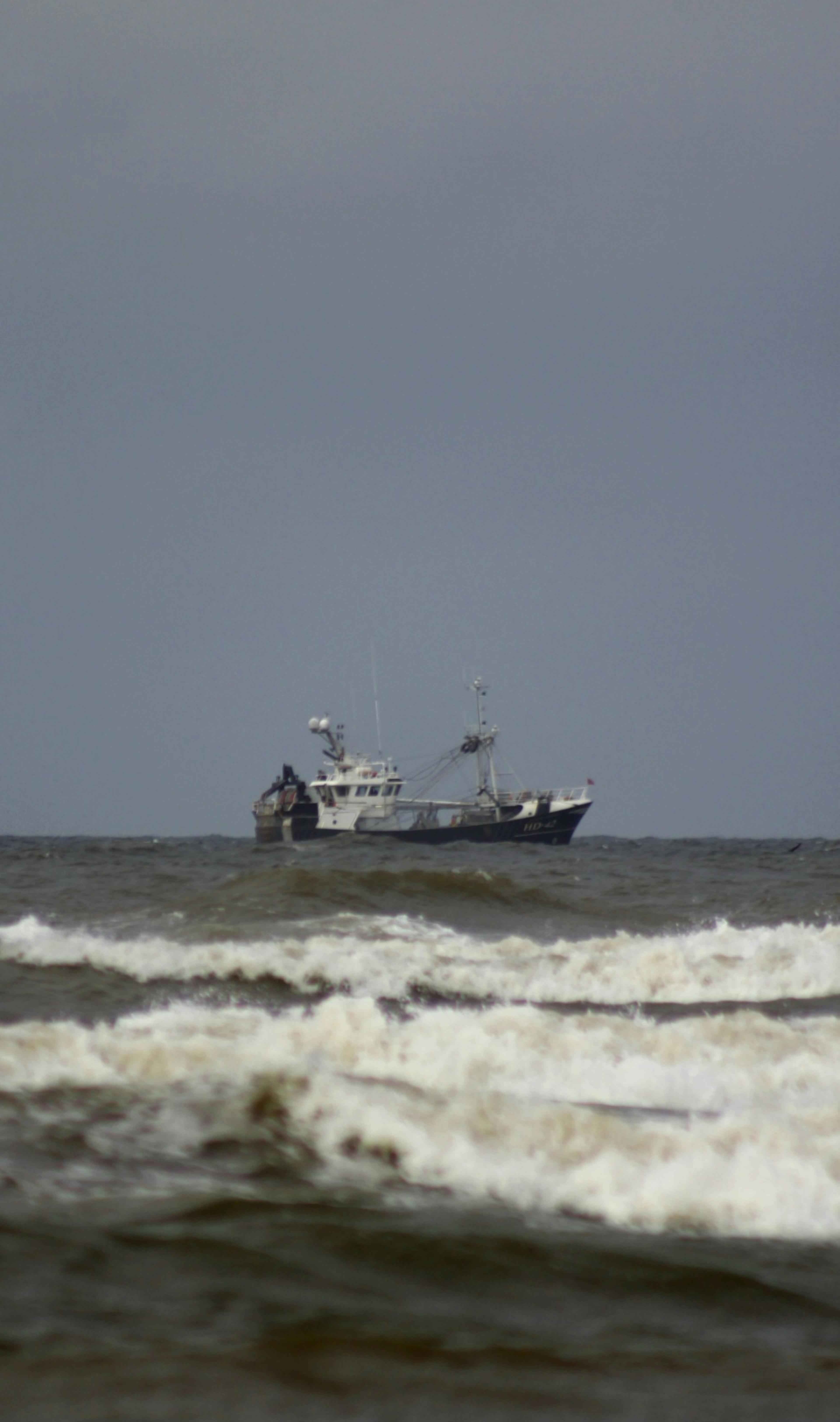 Survey vessel in lively seas